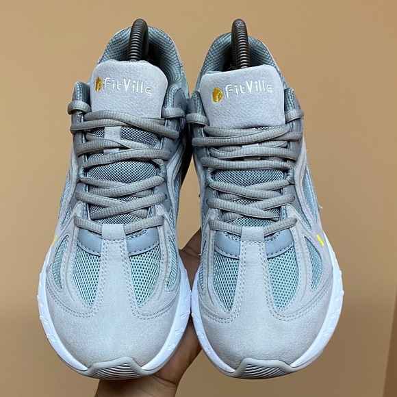 Fitville Rebound Core V1 Walking Sneakers “Sandy Gray Yellow White” Size 8.5EW - Picture 12 of 16